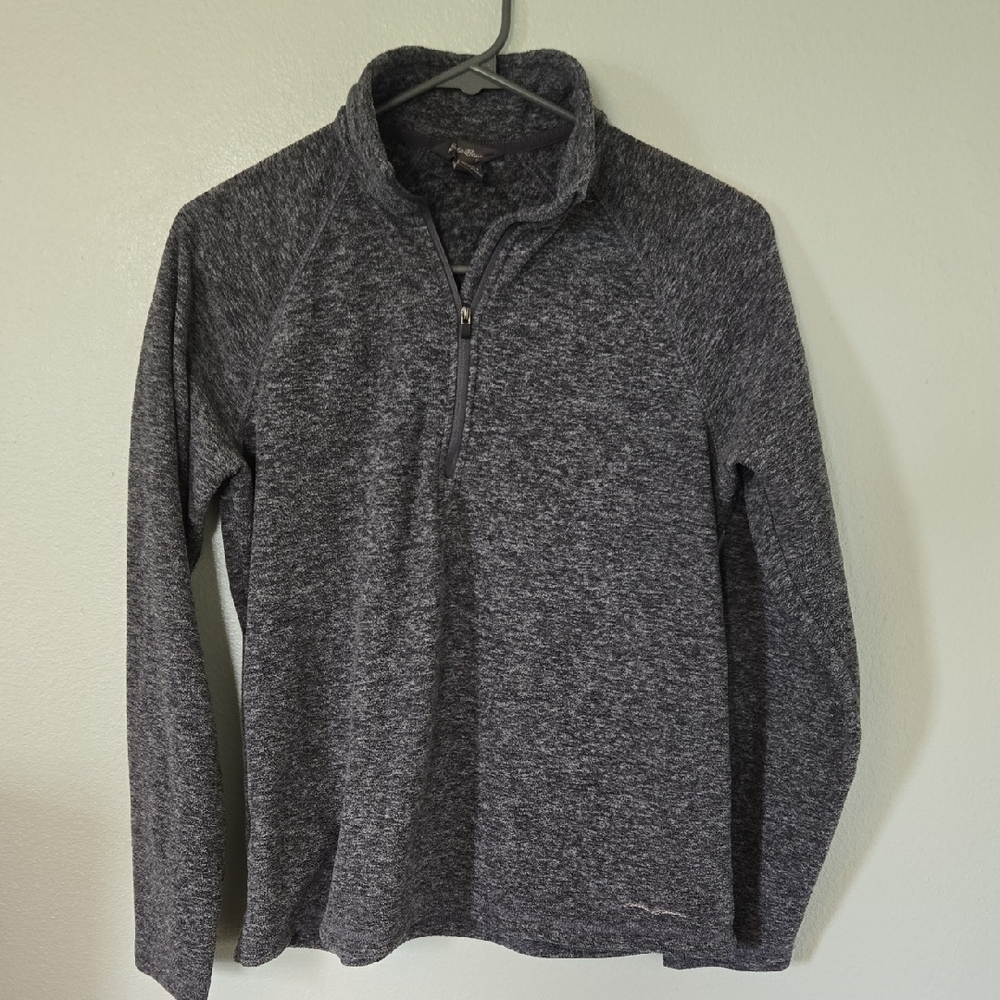 Eddie Bauer Gray Fleece 1/4 Zip Jacket Size Small